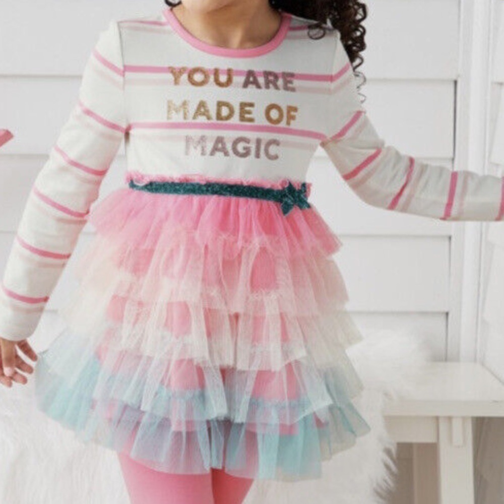 Matilda Jane | Must Be Magic Tunic Pink Tulle Wonderment Holiday | size 10